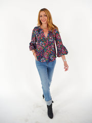 Ophelia silk painterly paisley shirt