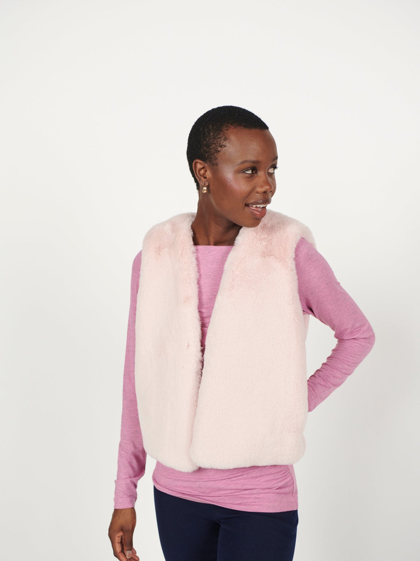 Blossom faux fur gilet