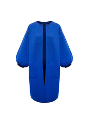Kate cotton cashmere blend reversible cardi-coat - Blue
