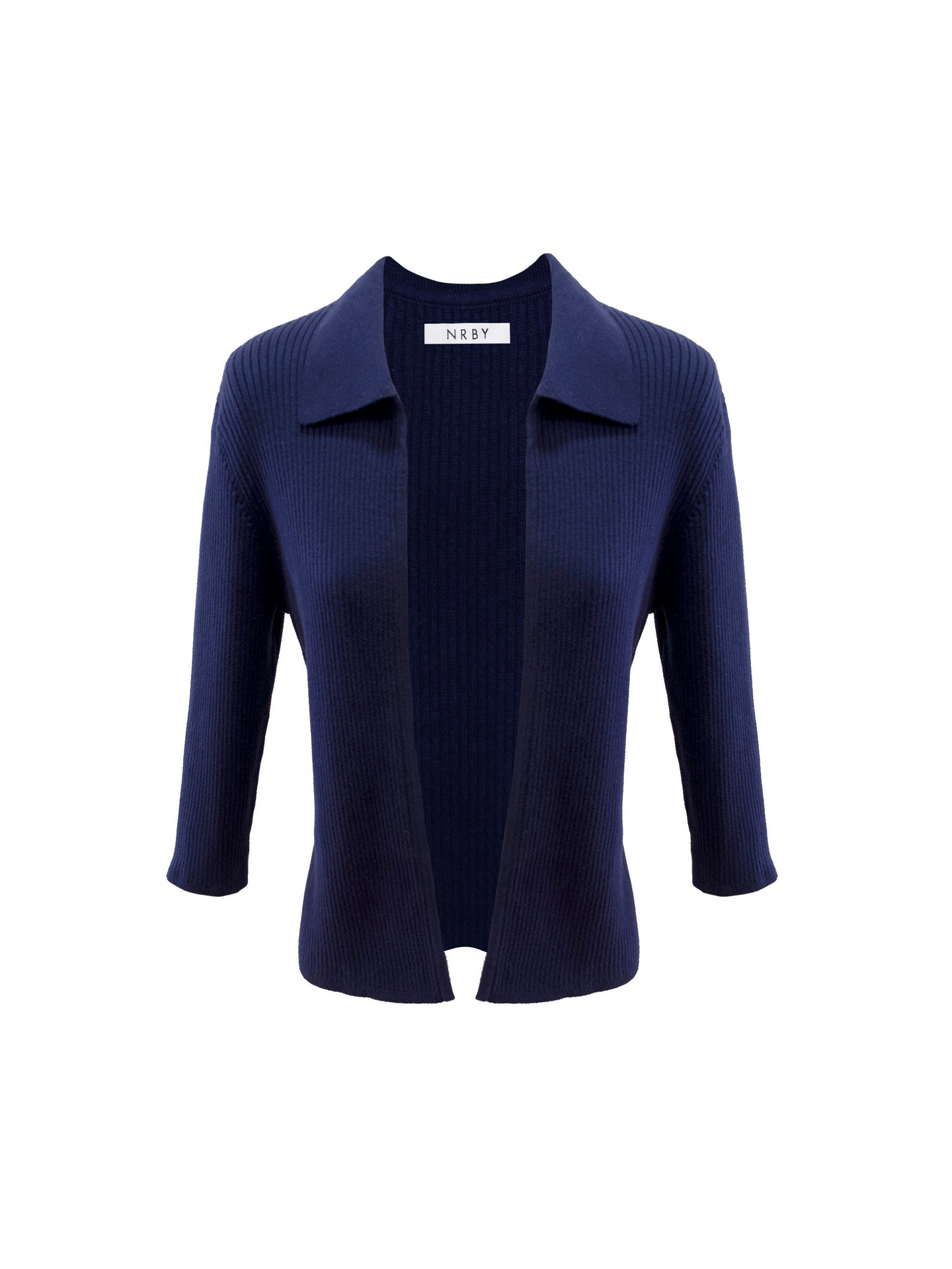 Plum cotton cashmere ribbed cardigan