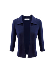 Plum cotton cashmere ribbed cardigan