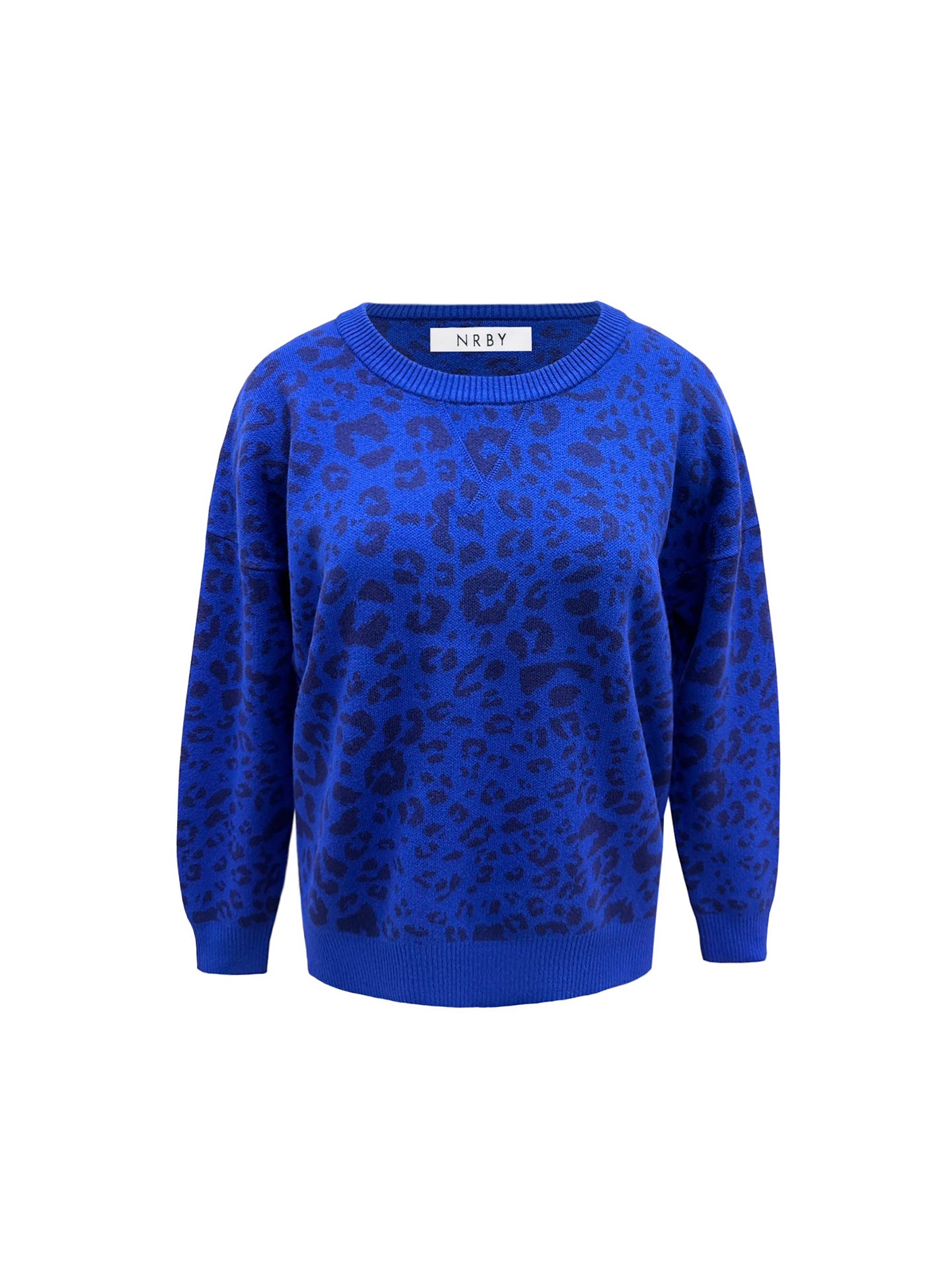 Minnie cotton cashmere blend jacquard sweater - Blue