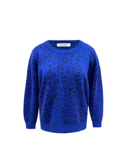 Minnie cotton cashmere blend jacquard sweater - Blue