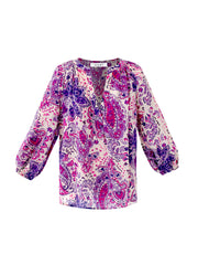 Lara silk giant painterly paisley shirt