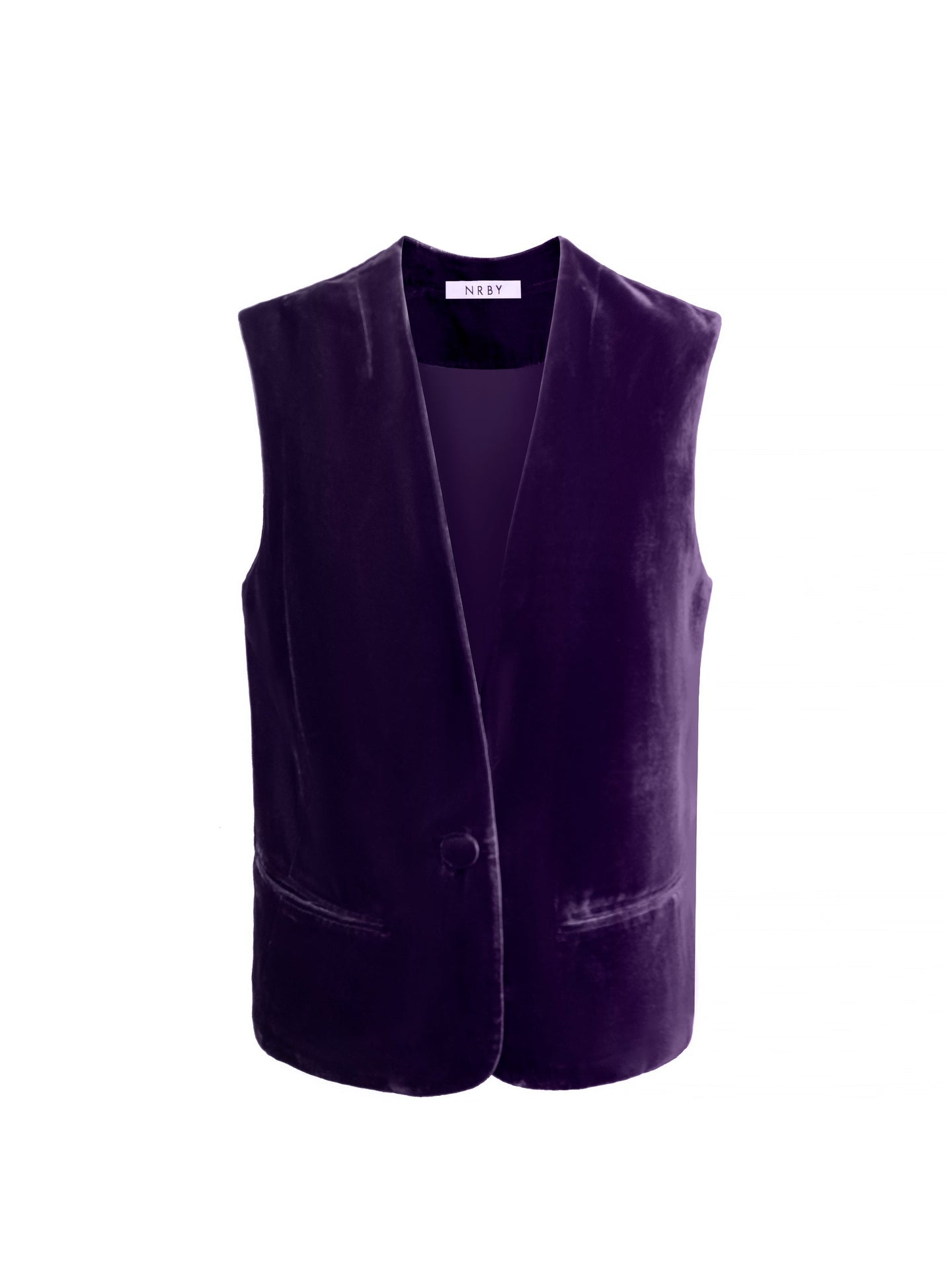 Lucia silk blend velvet button waistcoat