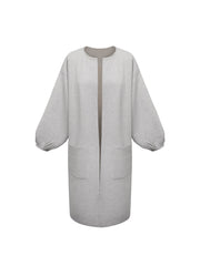 Kate cotton cashmere blend reversible cardi-coat - Grey