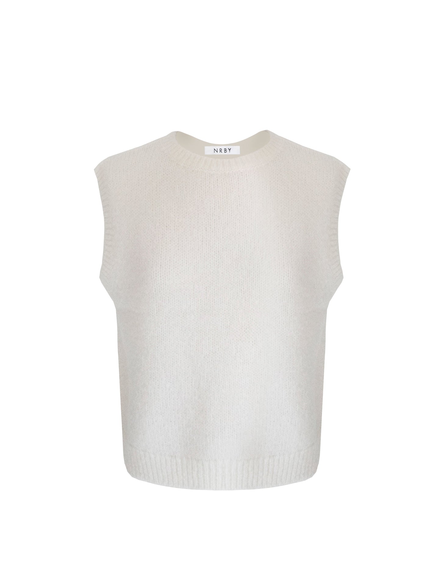 Rosie crew neck chunky knit tank - Cream