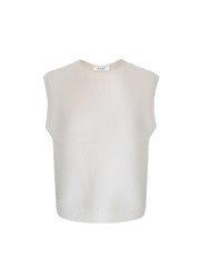 Rosie crew neck chunky knit tank - Cream