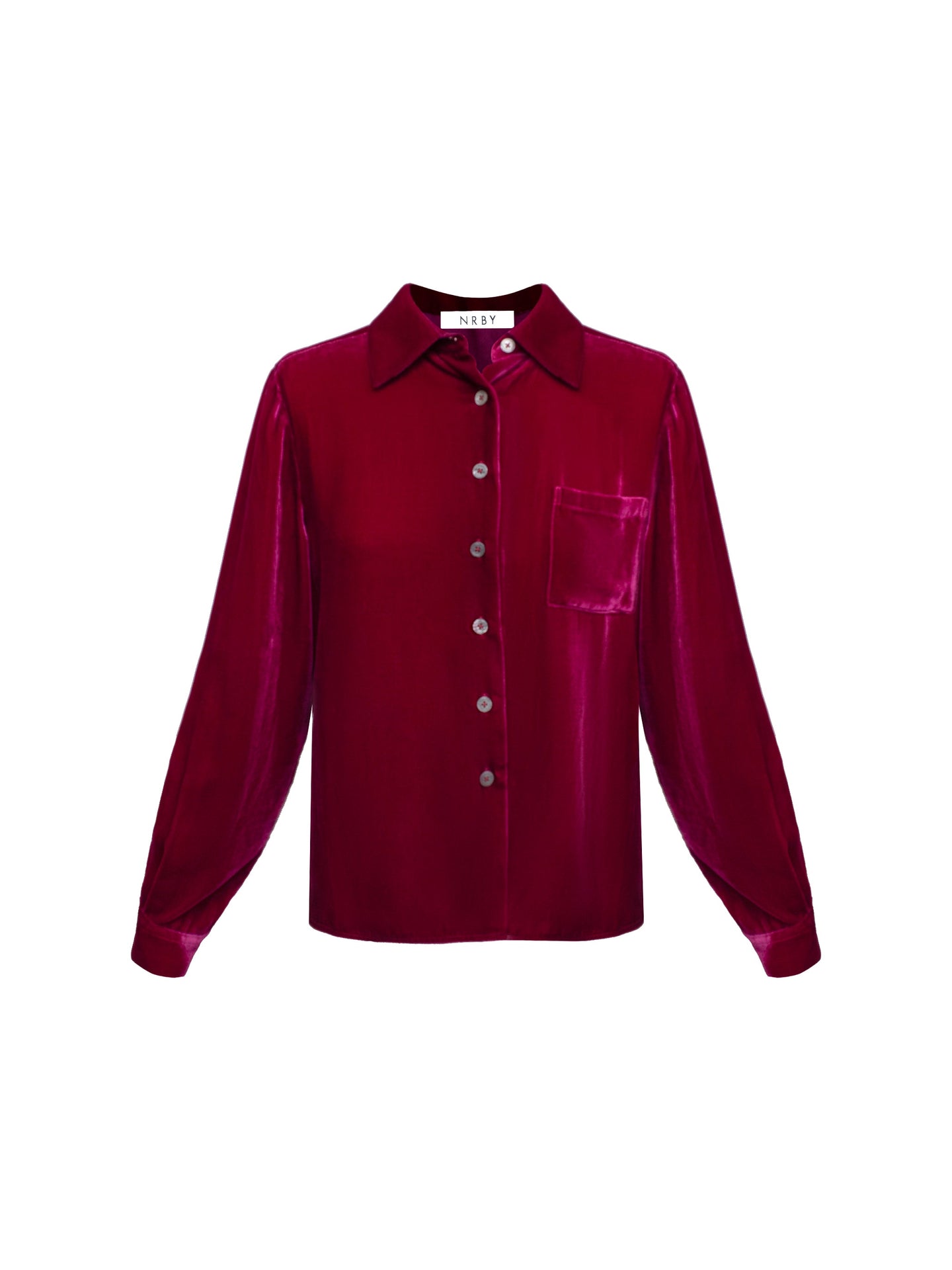 Patti silk blend velvet shirt - Hot Pink