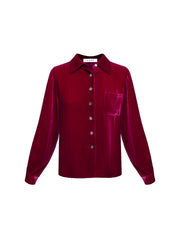 Patti silk blend velvet shirt - Hot Pink