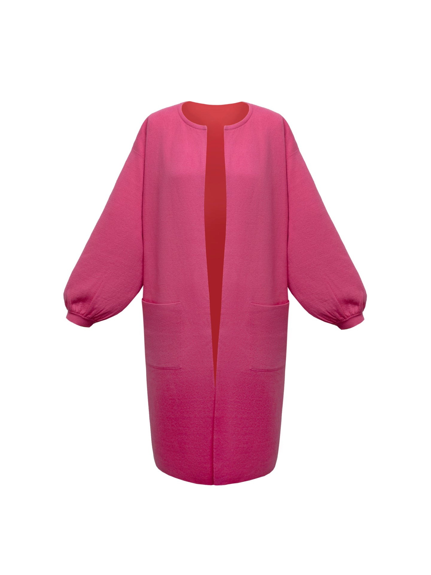 Kate cotton cashmere blend reversible cardi-coat - Pink