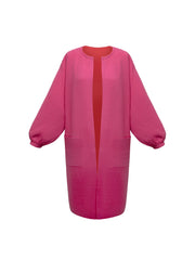 Kate cotton cashmere blend reversible cardi-coat - Pink