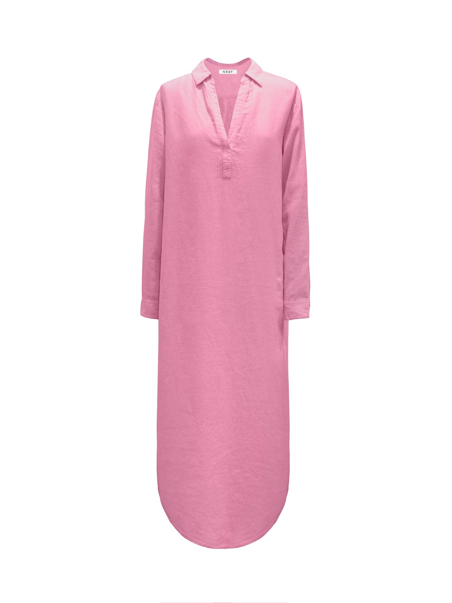 Chrissie linen maxi dress with pockets - Pink