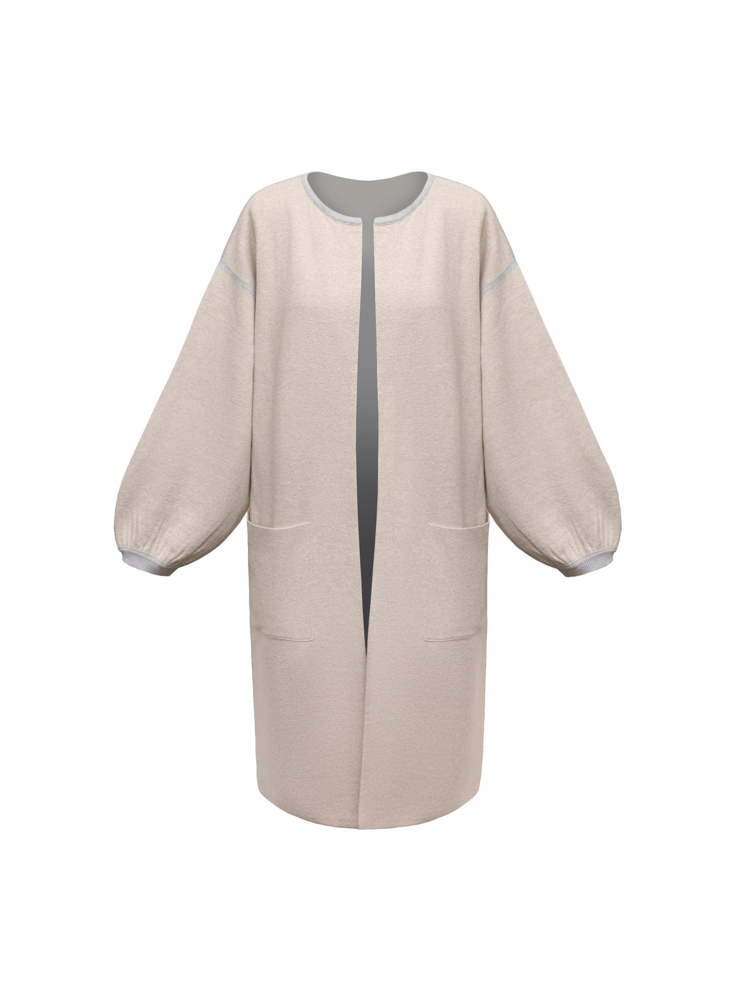 Kate cotton cashmere blend reversible cardi-coat - Grey