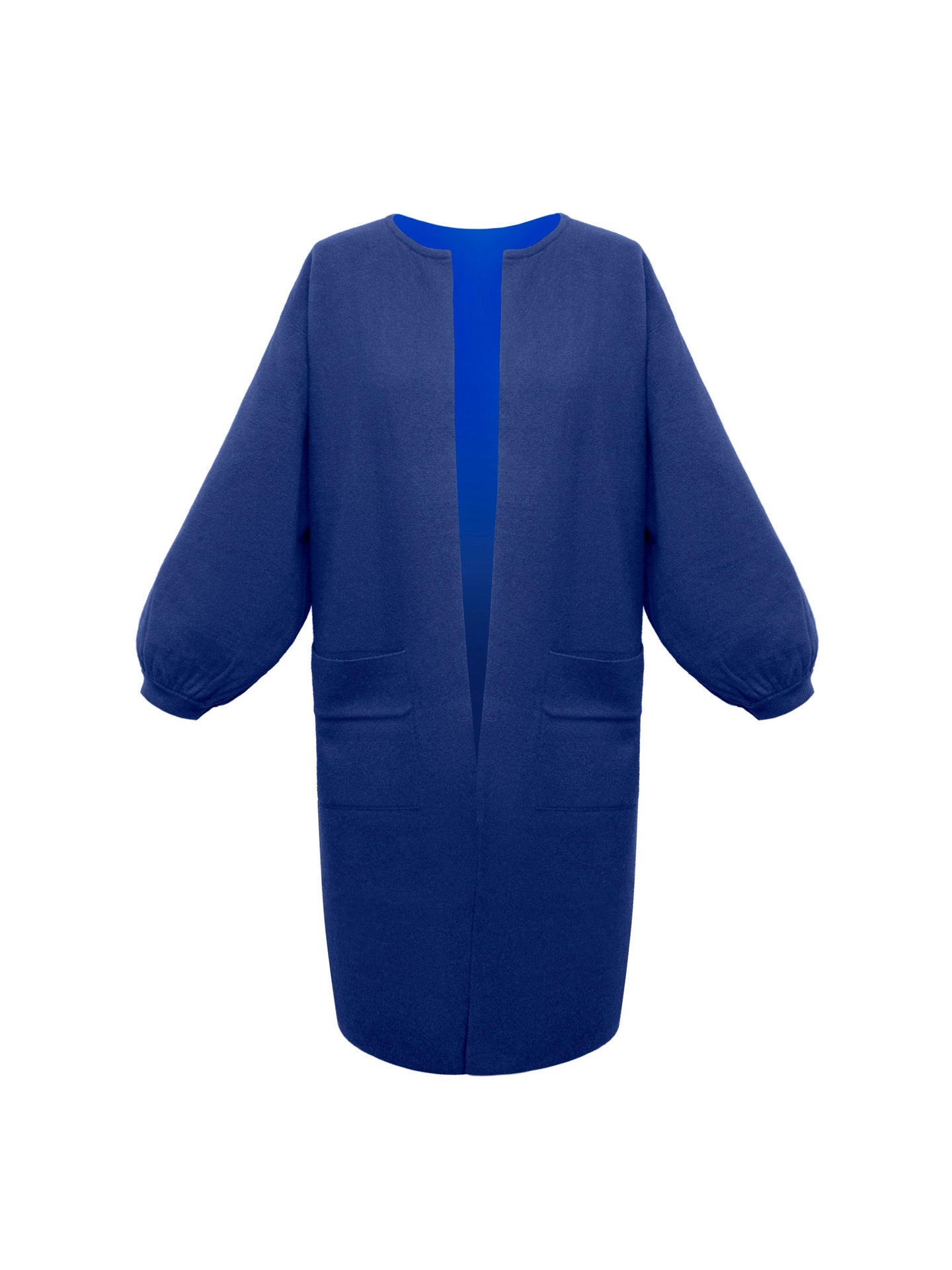 Kate cotton cashmere blend reversible cardi-coat - Blue