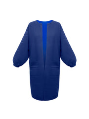 Kate cotton cashmere blend reversible cardi-coat - Blue