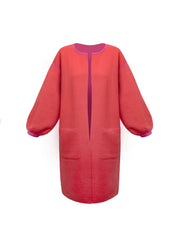 Kate cotton cashmere blend reversible cardi-coat - Pink