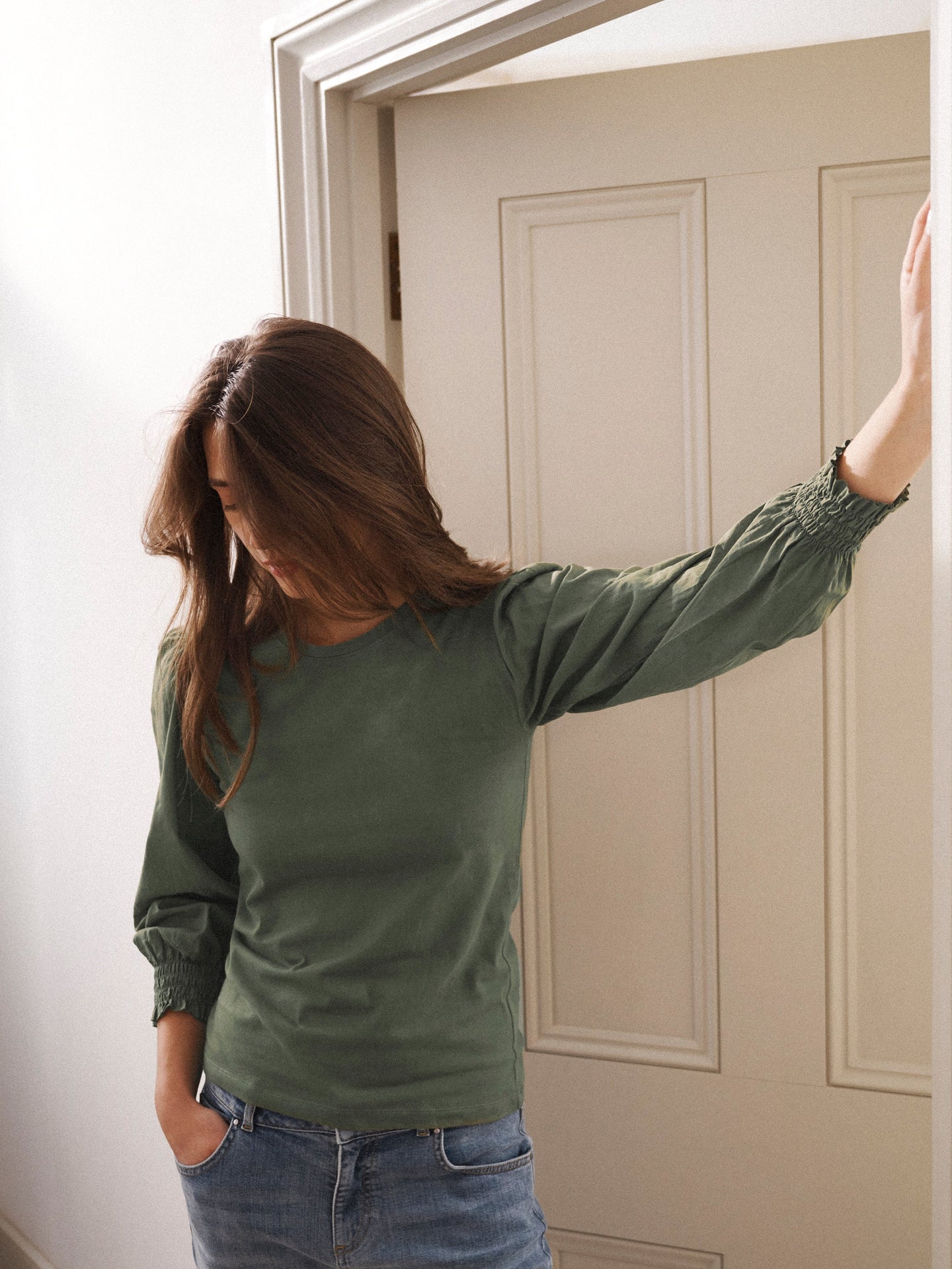 Teddy cotton crew neck T-Shirt - Khaki