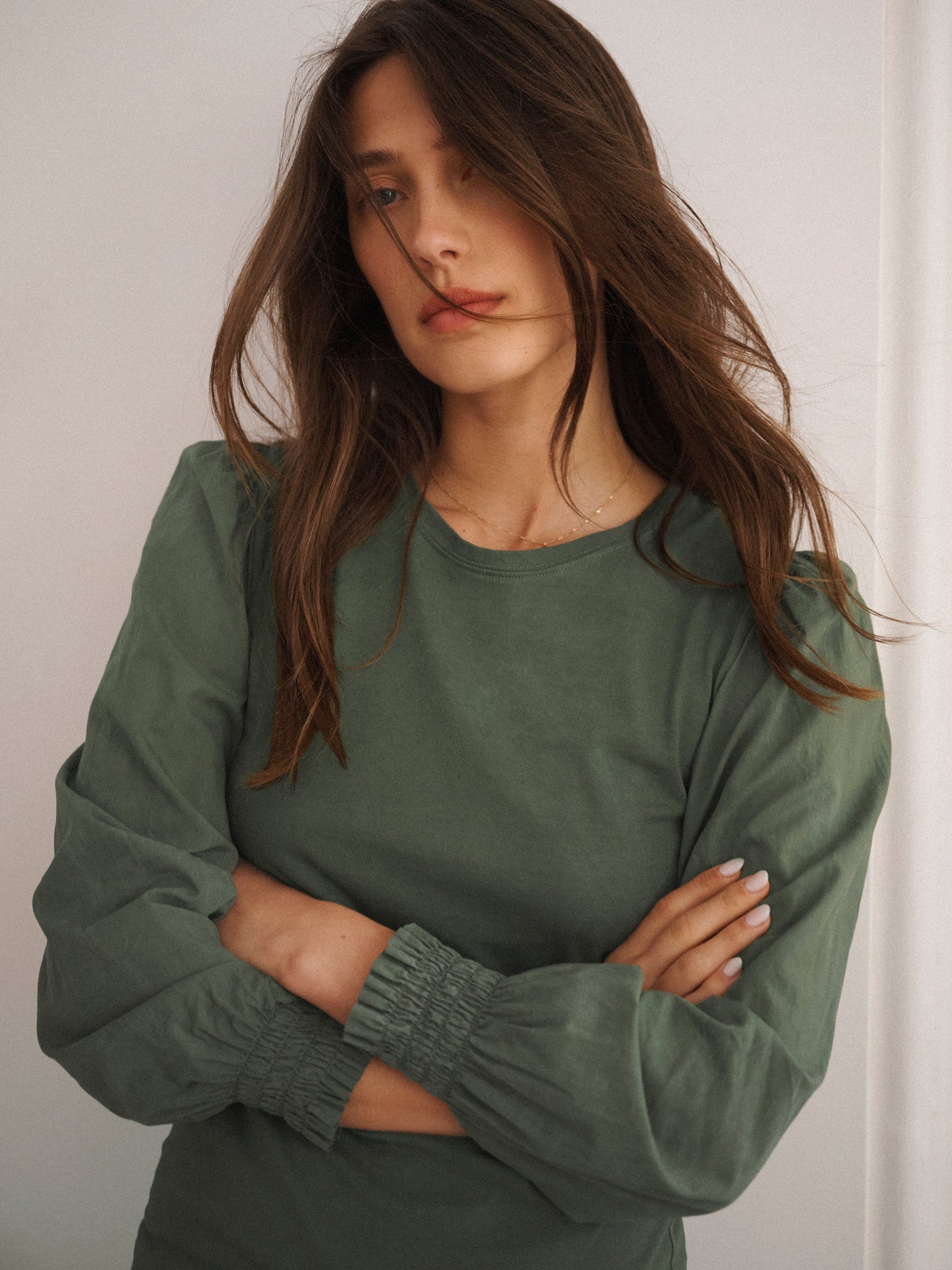 Teddy cotton crew neck T-Shirt - Khaki