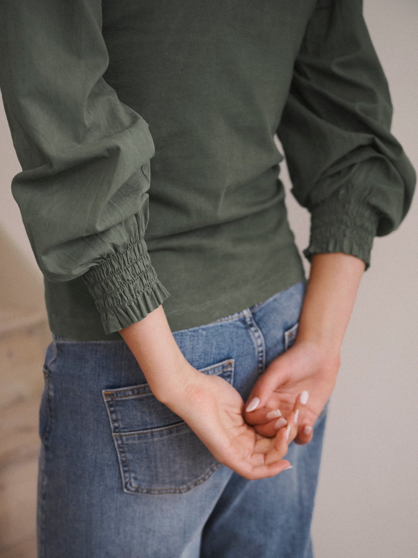 Teddy cotton crew neck T-Shirt - Khaki