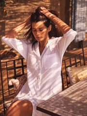 Addy cotton double cloth maxi dress - White