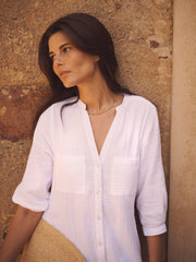 Addy cotton double cloth maxi dress - White