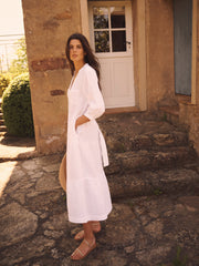 Addy cotton double cloth maxi dress - White