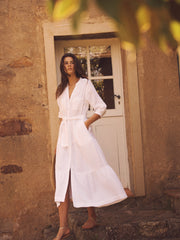 Addy cotton double cloth maxi dress - White