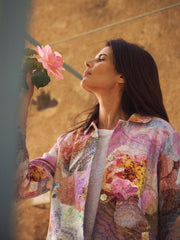 Anastasia linen etched flowers coat