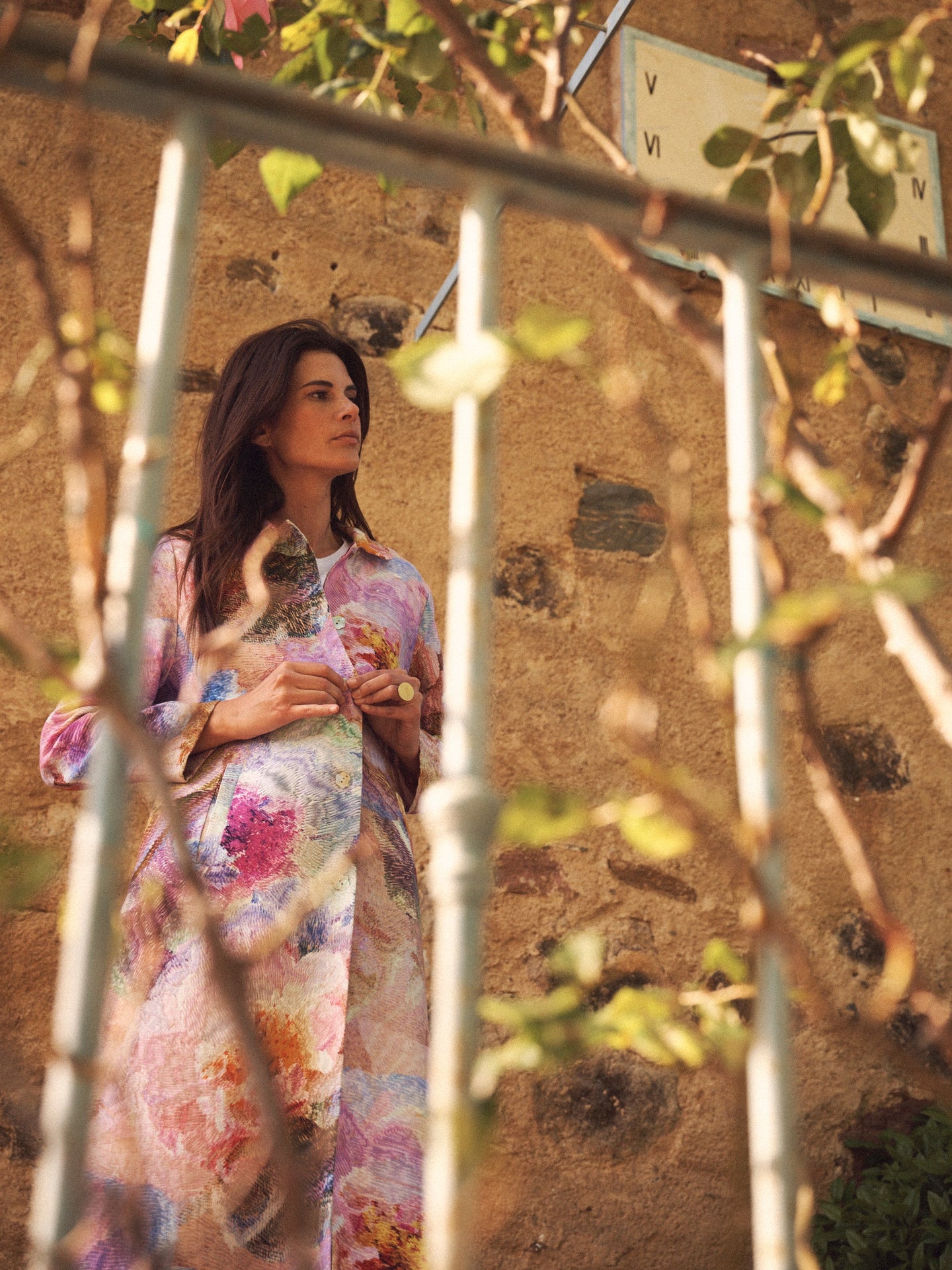 Anastasia linen etched flowers coat