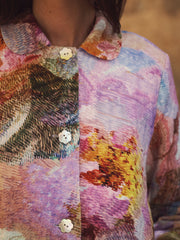 Anastasia linen etched flowers coat