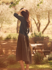 Astrid cotton double cloth maxi dress - Khaki