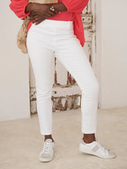 Colette cotton stretch trouser - White