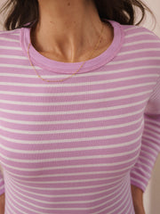 Billie cotton stripe t-shirt - Pink Sorbet & White