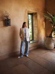 Bryony oversized linen jacket - Oyster