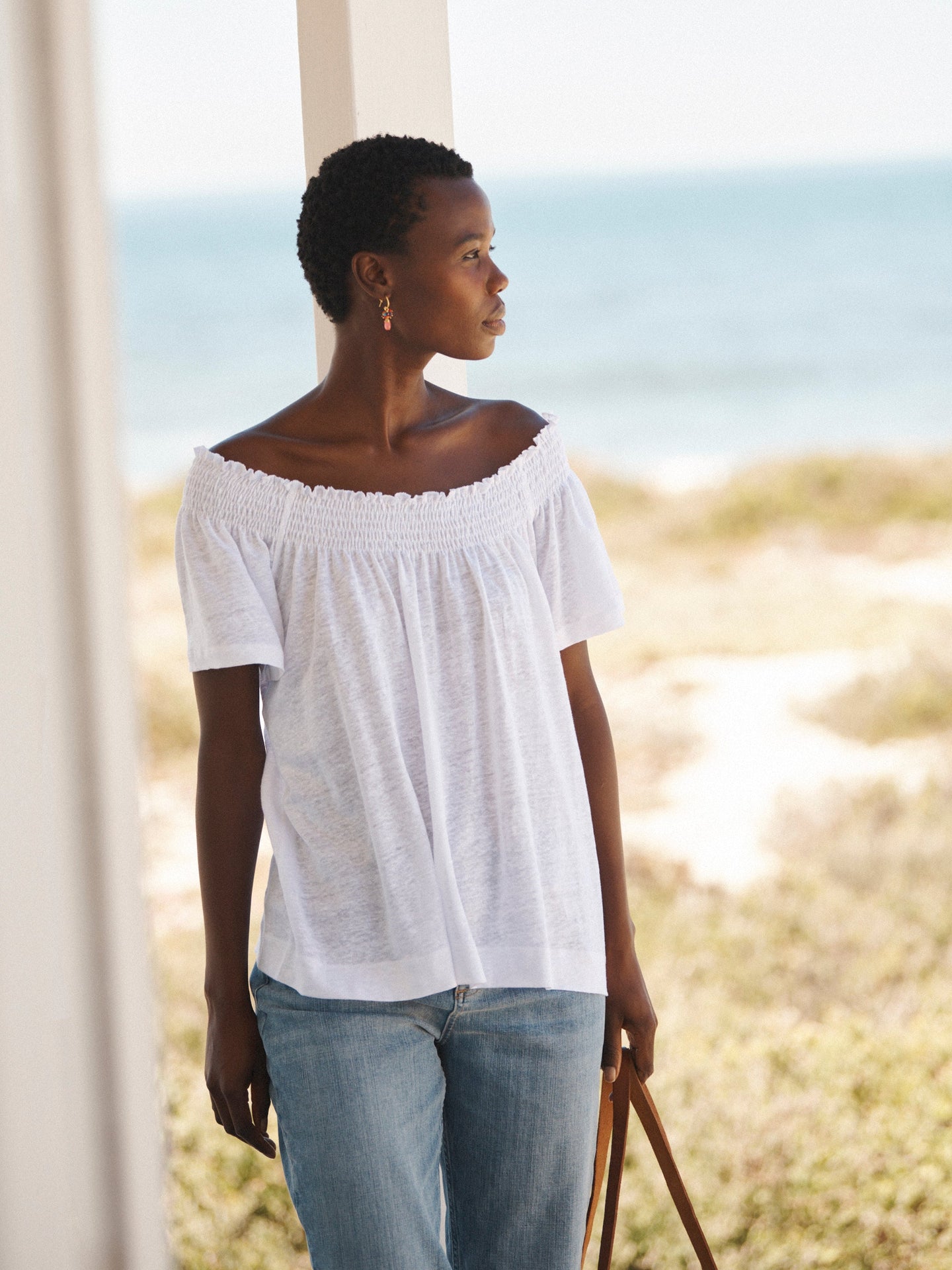 White Linen Top