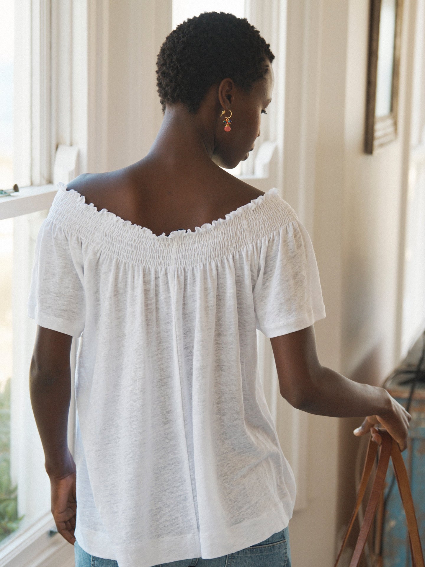 White Linen Top