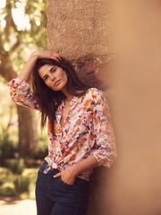 Chiara silk sunset cloud shirt