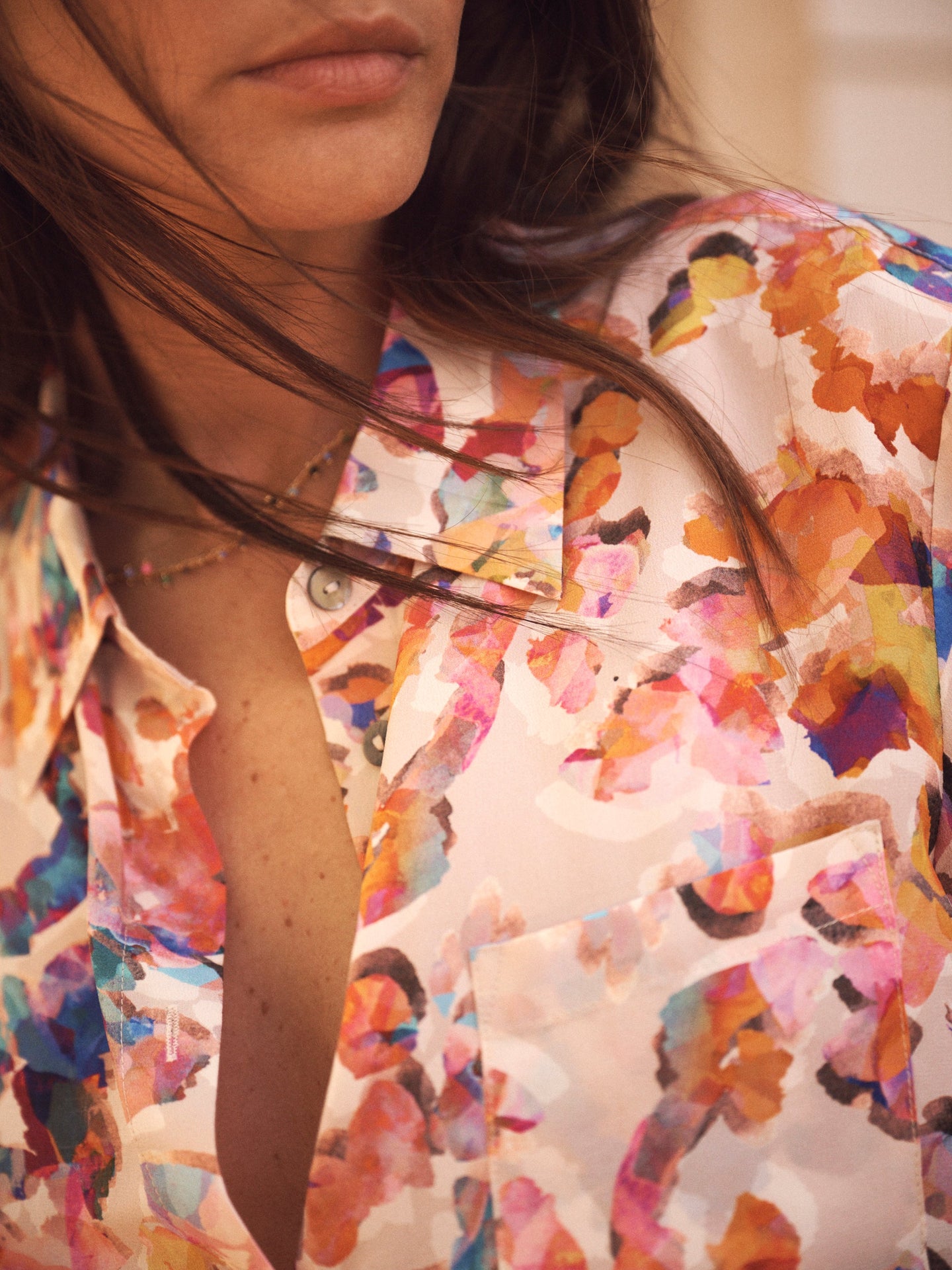 Chiara silk sunset cloud shirt
