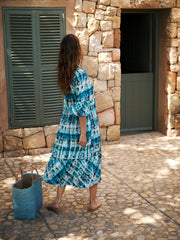 Goldie silk soft check print dress