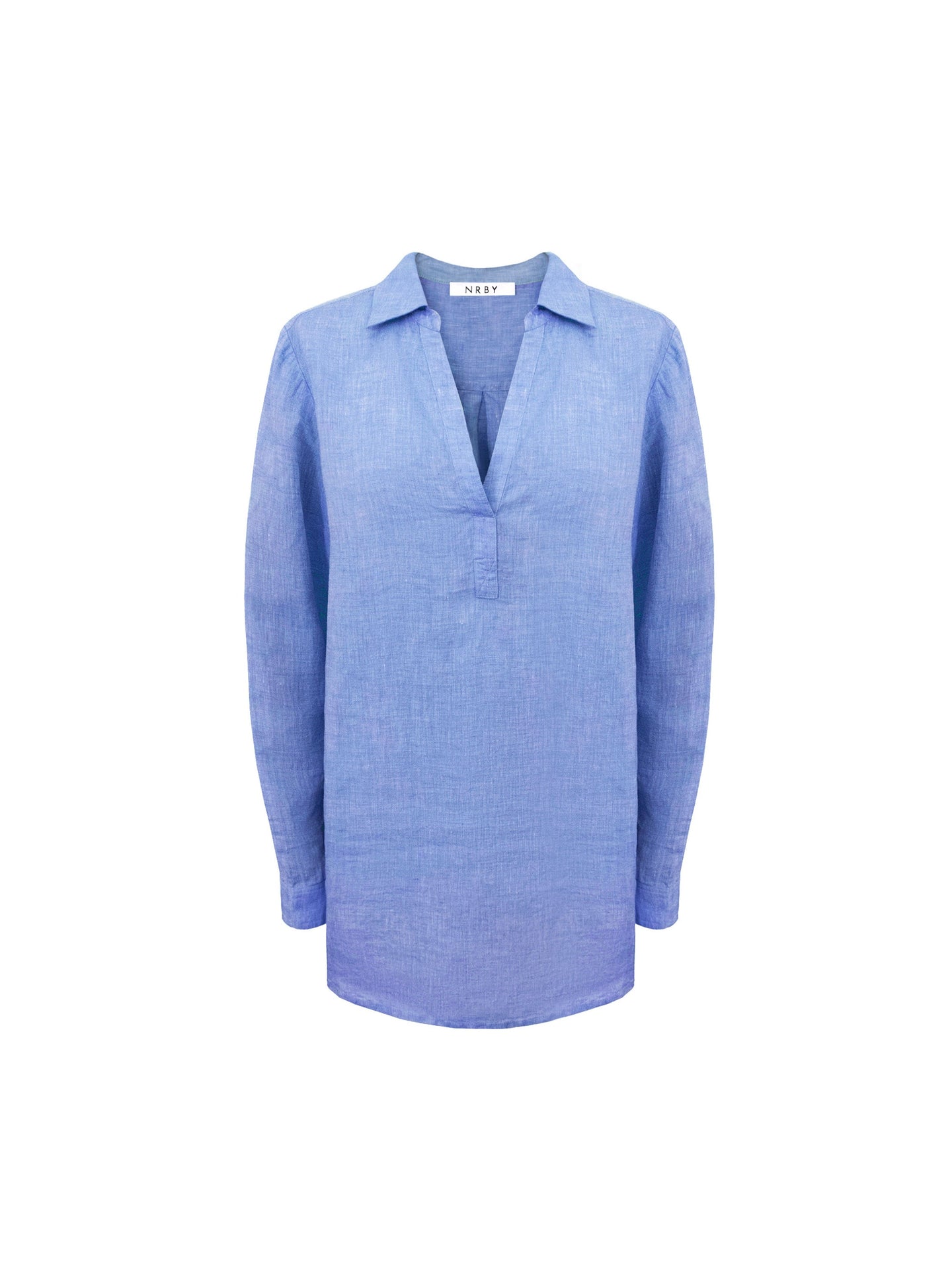 Chrissie linen cross dyed shirt - Bright Blue