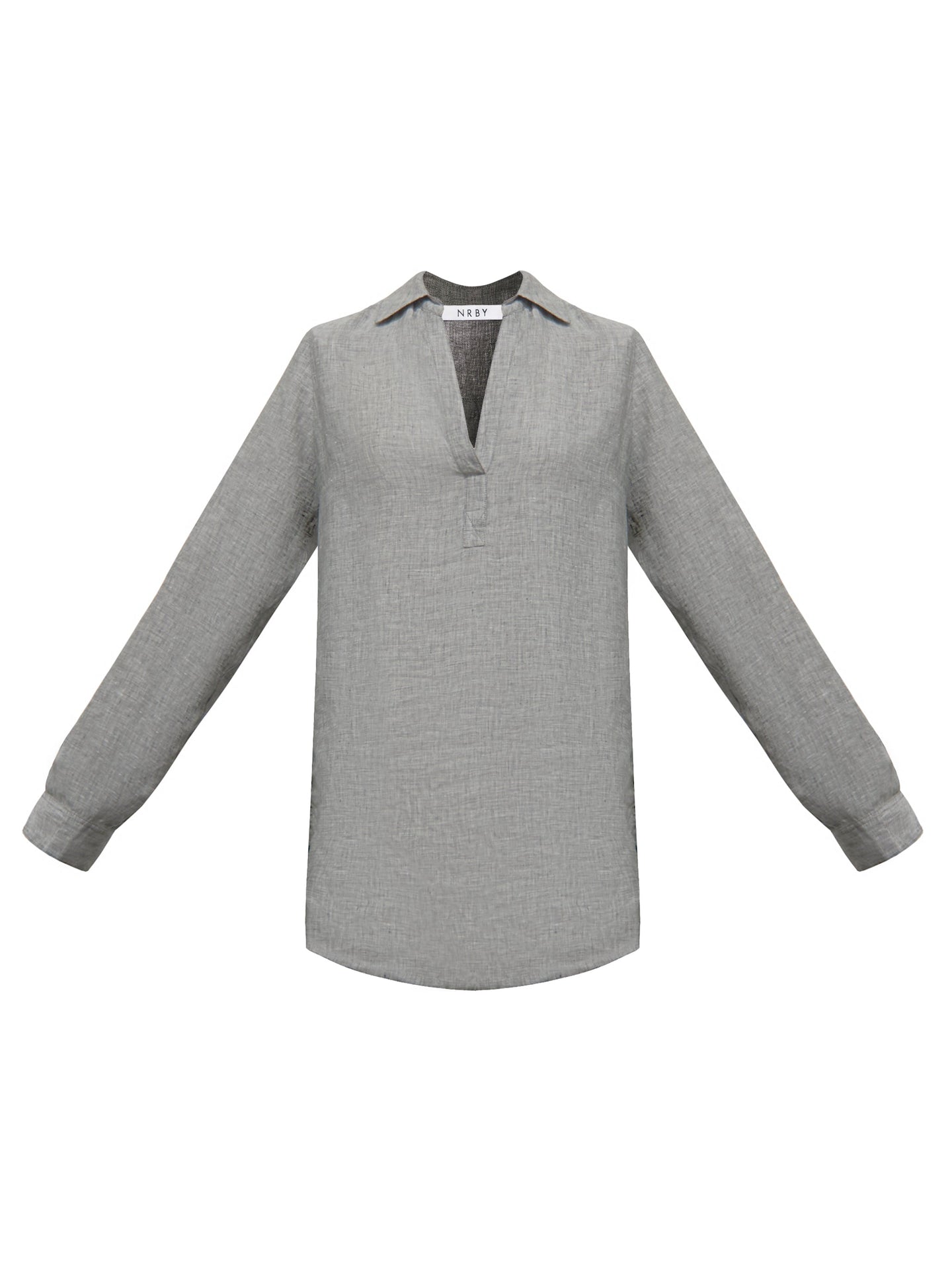 Chrissie linen cross dyed shirt - Khaki Grey