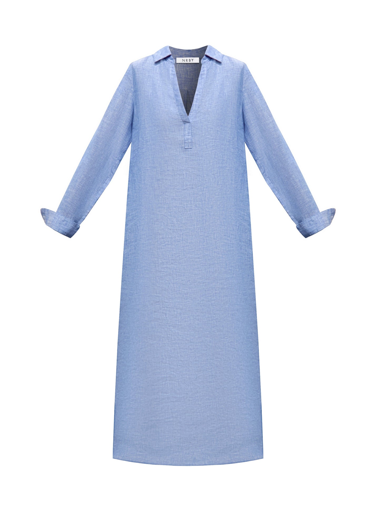 Chrissie linen cross dyed maxi dress - Bright Blue