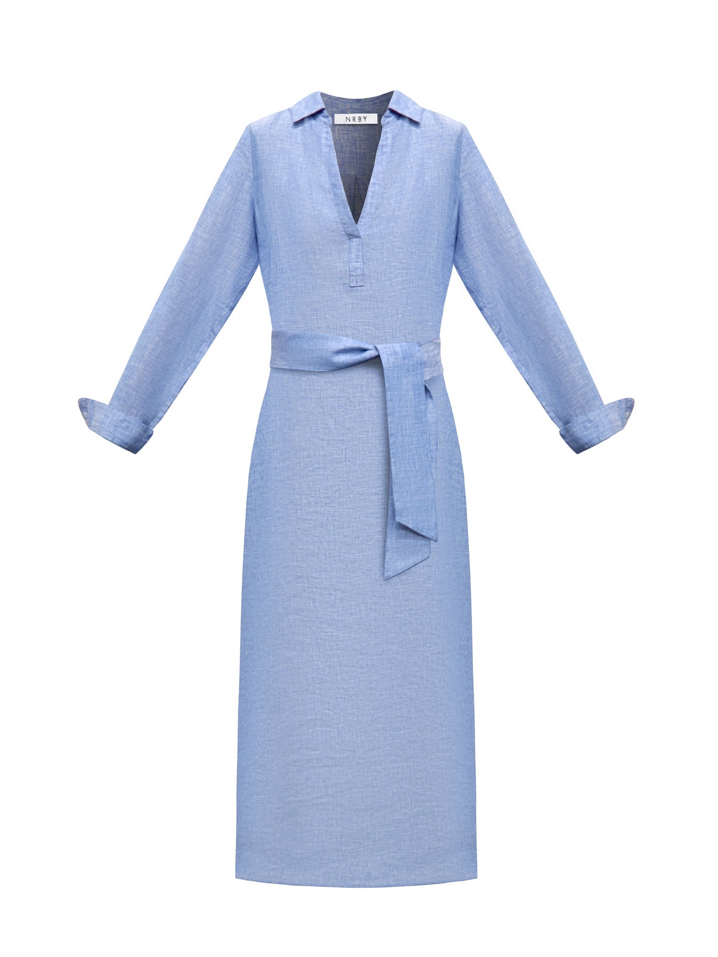 Chrissie linen cross dyed maxi dress - Bright Blue