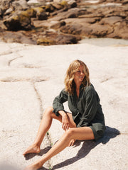 Hadleigh cotton double cloth short - Khaki