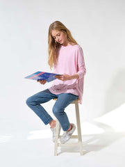 Faye cotton oversized t-shirt - Pink / White