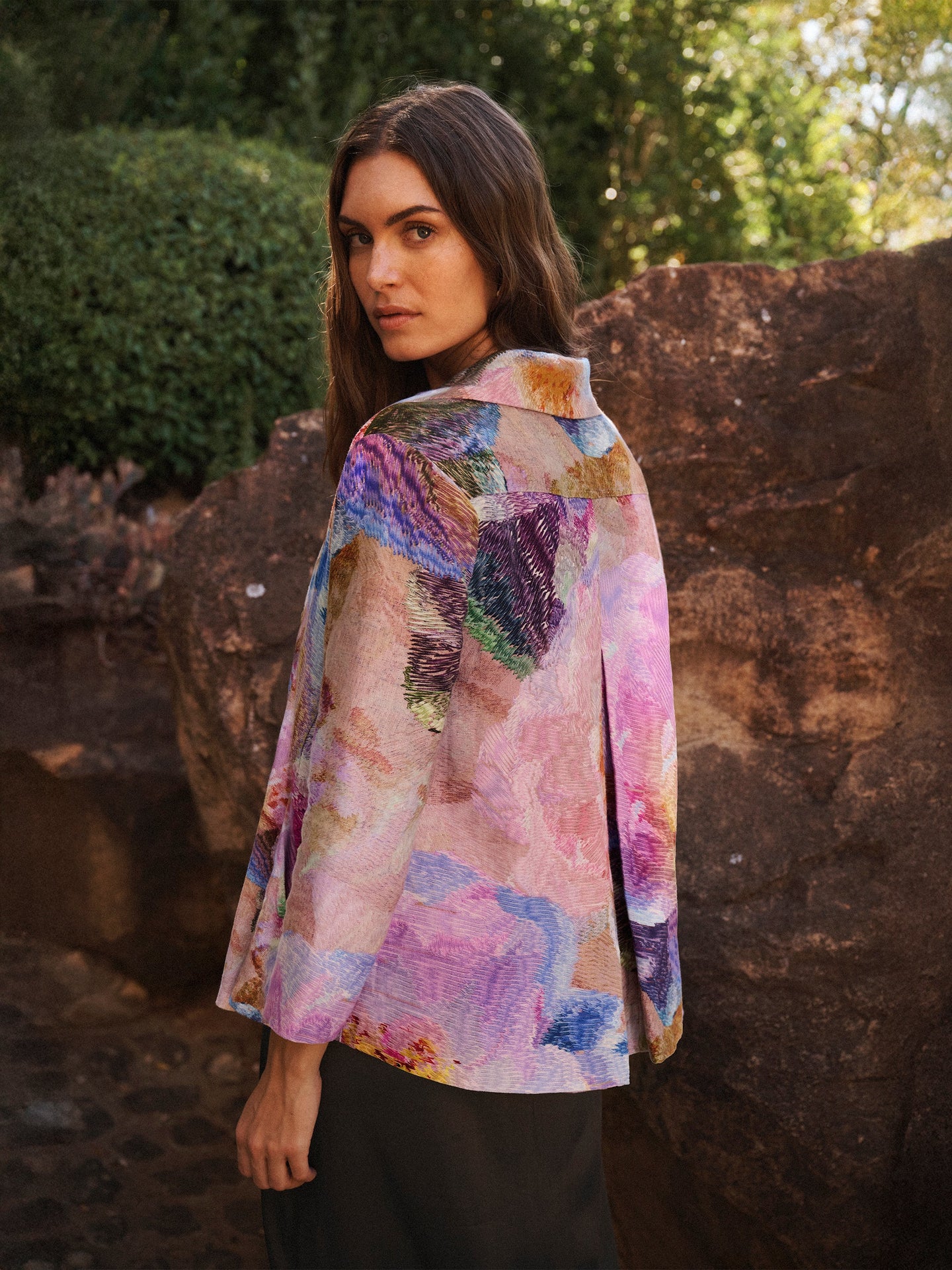 Capulet linen etched flowers jacket