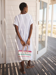 Gia double cloth short dress - White