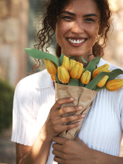 Hannah cotton cashmere ribbed polo shirt - White