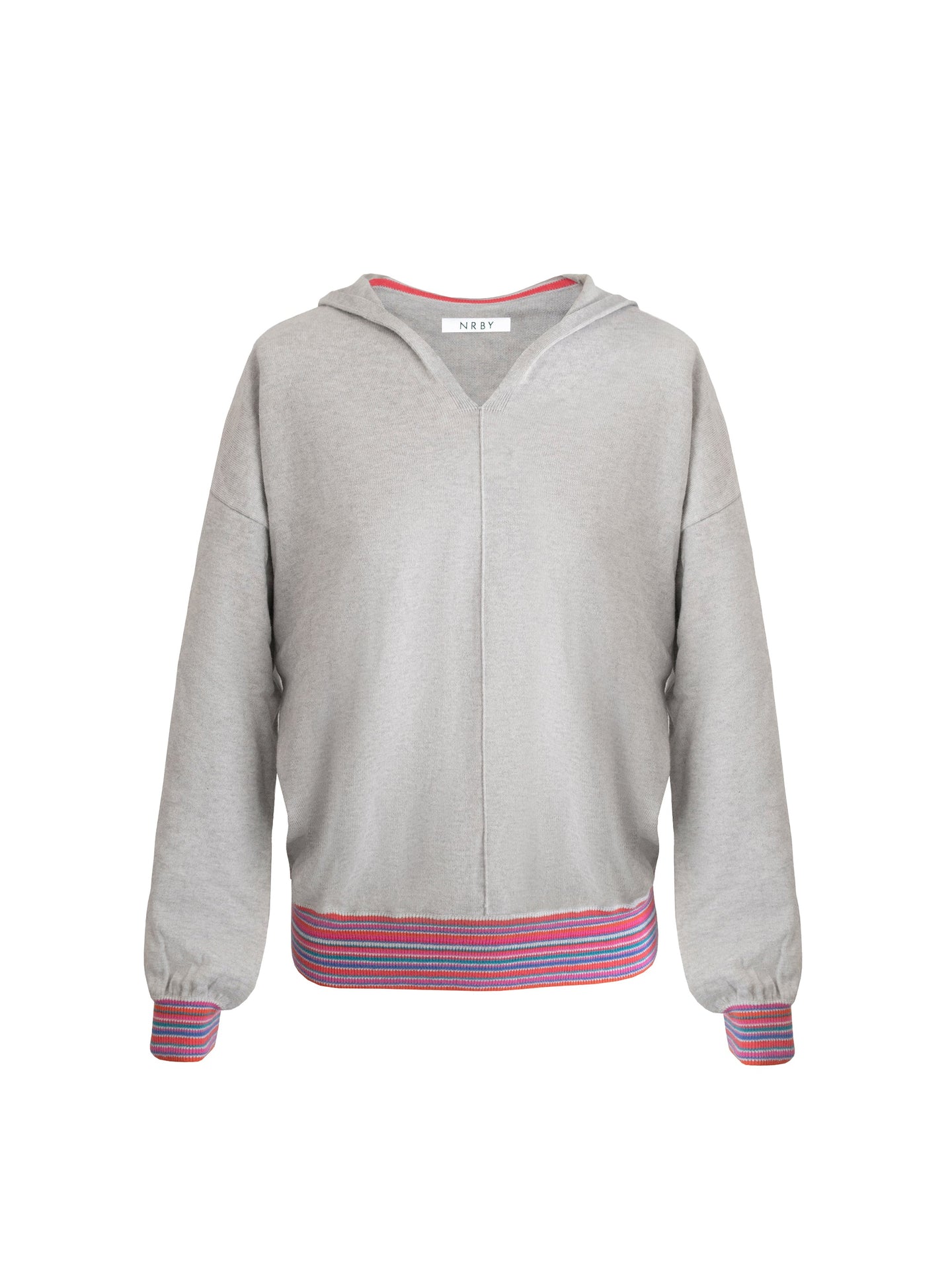 Lily cashmere blend stripe trim hoodie